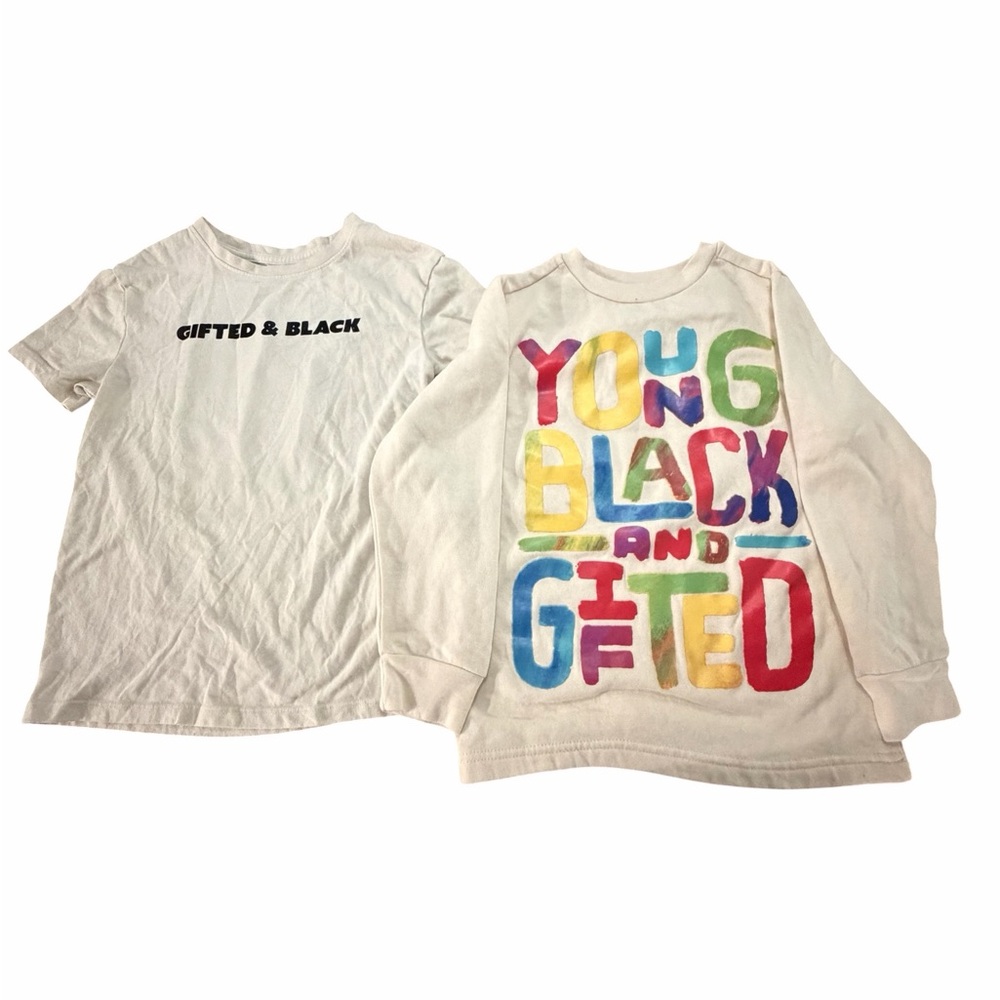 Young Black and Gifted Kids' White Graphic Shirts - Tee Sweatshirt